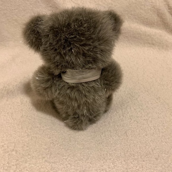 Grey Teddy Bear with Silver Tinsel - Picture 3 of 6